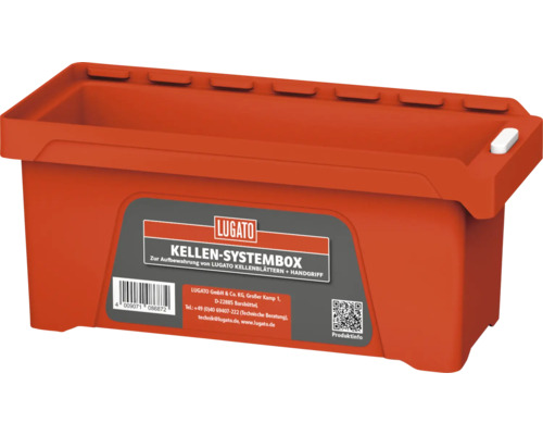 LUGATO Kellen-Systembox zur Aufbewahrung von Kellenblättern und Handgriffen aus Kunststoff.