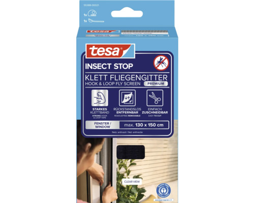 Tesa Insect Stop Klett Fliegengitter Verpackung mit dem Blauer Engel Umweltzeichen