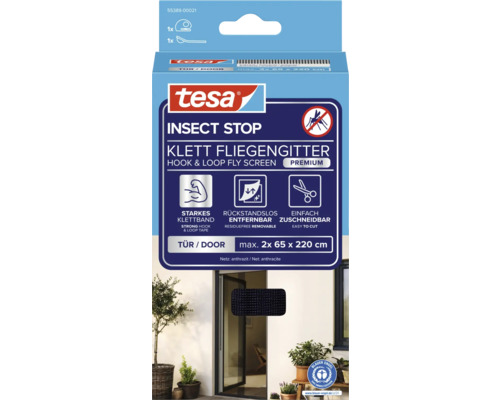 Tesa Insect Stop Klett Fliegengitter mit Blauer Engel Siegel