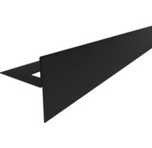 Schwarzes L-Profil aus Metall für Fliesenkanten.