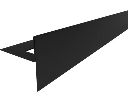 Schwarzes L-Profil aus Metall für Fliesenkanten.