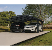 Doppelcarport mit zwei Autos auf Betonfläche