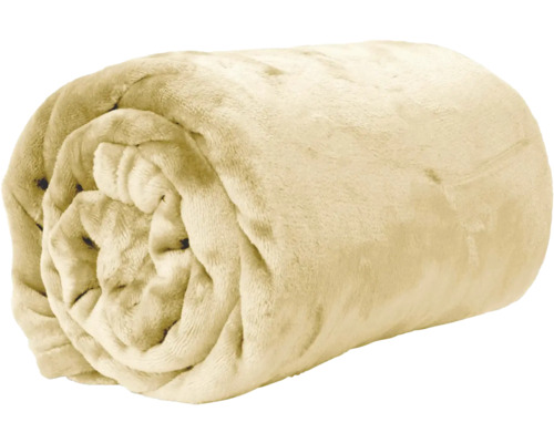 Couverture polaire douce et roulée.
