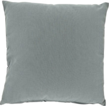 Coussin décoratif carré gris en tissu.