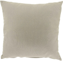 Quadratisches Dekokissen aus Textilgewebe in Beige.