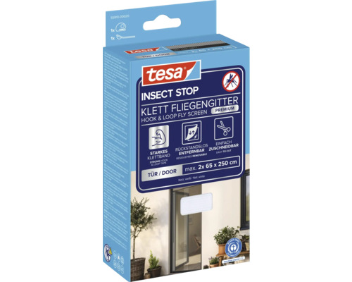 Moustiquaire à scratch Tesa Insect Stop pour portes, taille maximale 2x 65 x 250 cm