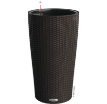 Hoher Pflanzkübel im Rattan-Design mit Wasserstandsanzeiger