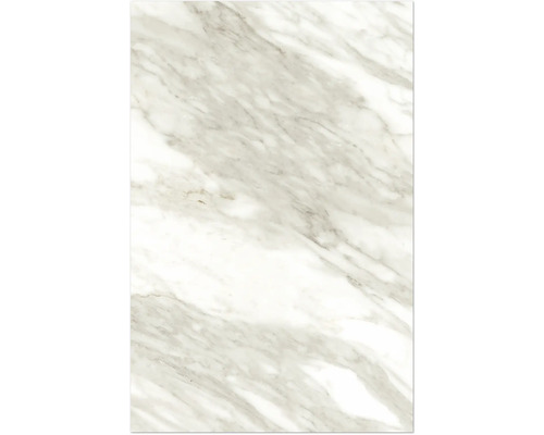 Surface blanche aspect marbre avec veinage gris.