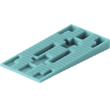 Ausgleichskeil aus Kunststoff mit geriffelter Oberfläche für präzises Nivellieren.