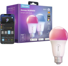 Govee RGBWW Smart LED Bulb E27 Doppelpack mit Smartphone Steuerung und Matter Unterstützung.