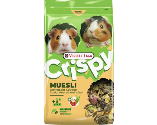 Meerschweinchenfutter Versele-Laga Crispy Muesli mat Vitamin C a Getreidemëschung.