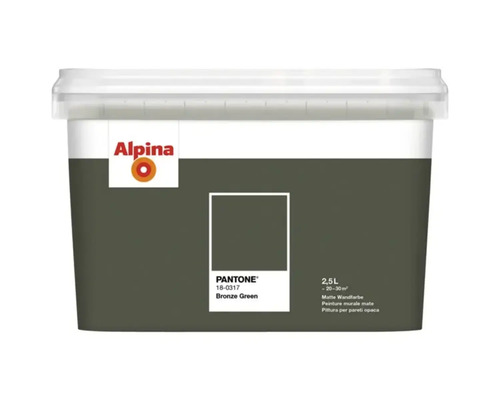 Peinture murale mate Alpina Pantone 18-0317 Bronze Green, 2,5 litres.