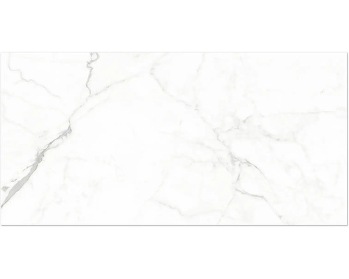 Carreau en grès cérame aspect marbre avec veinage gris