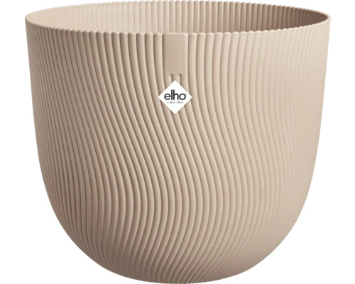 Pot de fleurs Elho Sereh plastique Ø 29.5 cm h 25.3 cm beige brun Pot de fleurs rond beige Elho avec une structure de surface verticale ondulée en plastique.