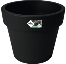 pot de fleurs rond elho en plastique recyclé, noir.