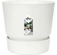 Pot de fleurs elho avec soucoupe intégrée, système d arrosage facile, en plastique recyclé.