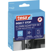 tesa Insect Stop Klemm-Adapter-Set für Insektenschutztüren, einfache Montage ohne Bohren durch Klemmen, 3 Stück.