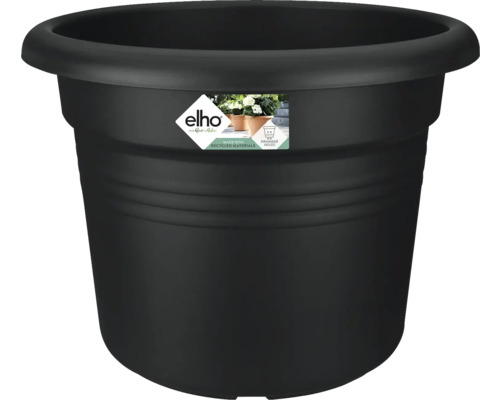 Pot de fleurs Elho Green Basics Cilinder plastique Ø 45 cm h 34 cm noir vif Pot de fleurs rond en plastique noir avec un large rebord et le logo elho.