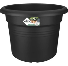 Pot de fleurs Elho noir en plastique recyclé avec trous de drainage.