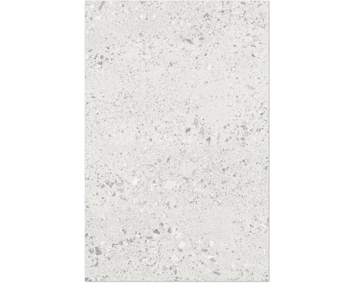 Carreau de sol ou de mur avec aspect terrazzo et fines inclusions de pierre.