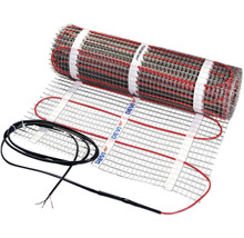 Trame chauffante électrique DEVI de 150 Watts par mètre carré sur treillis avec câble de raccordement.