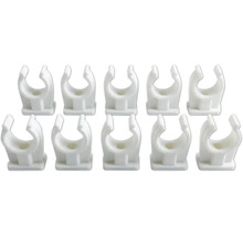Clips blancs en plastique pour tubes, 10 pièces