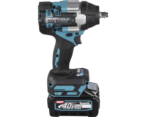 Makita Akku-Schlagschrauber TW007G 40 Volt mit XGT Akku und Außenvierkantaufnahme in Türkis und Schwarz.