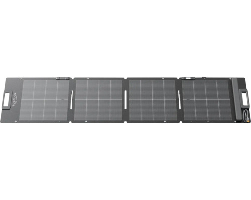 Panneau solaire portable et pliable EcoFlow composé de quatre segments avec poignées de transport intégrées pour l'alimentation mobile.
