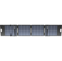 Panneau solaire pliable EcoFlow avec quatre sections, poignées intégrées et supports pour la production d'énergie portable.