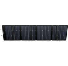 Panneau solaire pliable avec quatre modules et supports intégrés pour l'alimentation mobile.
