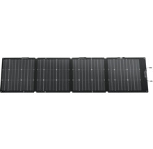 Panneau solaire pliable avec quatre modules monocristallins pour l'alimentation électrique mobile.