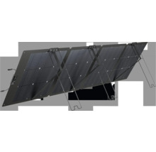 Panneau solaire portable pliable à quatre segments avec supports intégrés pour une orientation optimale