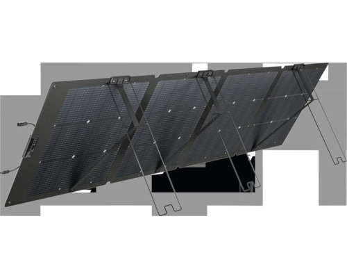 Panneau solaire portable pliable à quatre segments avec supports intégrés pour une orientation optimale