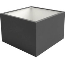 Applique murale carrée en forme de cube en métal anthracite.