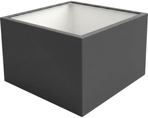 Applique murale carrée en forme de cube en métal anthracite.
