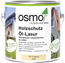 Lasure à l'huile Osmo Protection du bois Protection anti-moisissure Protection fongicide Extérieur À base de solvants 701 incolore mat 750 ml