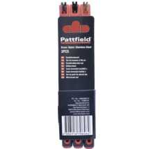 Jeu de 3 brosses métalliques Pattfield avec brosses en laiton, nylon et acier inoxydable.