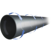 Illustration eines Lüftungsrohrs mit Pfeilen zur Darstellung von Luftstrom und Zirkulation.