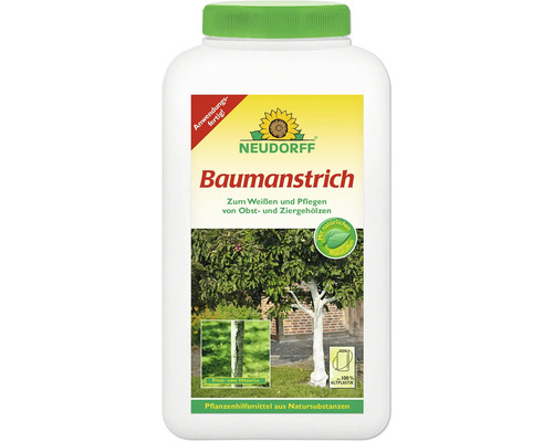 Peinture pour troncs Neudorff pour l'entretien des arbres fruitiers et d'ornement, produit prêt à l'emploi dans un flacon en plastique 100 pour cent recyclé.