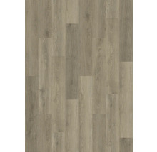 Laminat oder Vinylboden in Eichenoptik mit sichtbarer Holzmaserung und Astlöchern, Landhausdielen-Design.