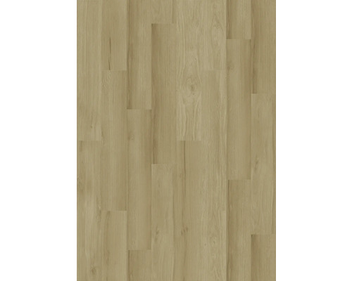 Bodenbelag in Holzoptik mit natürlicher Maserung und Astlöchern, dargestellt als verlegte Dielen.