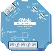 Relais de temporisation Eltako NLZ61NP-UC avec réglages rotatifs et bornes de raccordement.