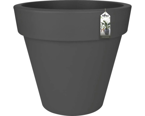 Pot de fleurs rond en plastique de couleur anthracite de Elho