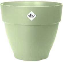 Pot de fleurs rond en plastique vert avec Elho Logo.