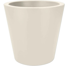 Cache-pot conique en céramique brillante beige clair.