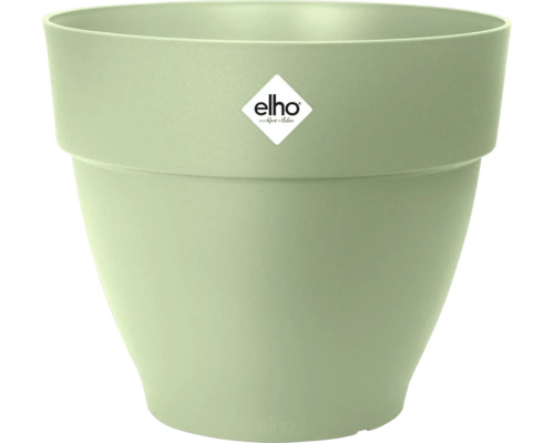 Cache-pot elho en plastique vert sauge avec bord large