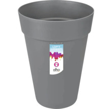 Pot de fleurs rond elho Loft Urban en plastique de couleur anthracite.