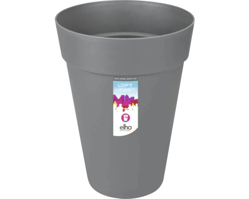 Runder Blumentopf elho Loft Urban aus Kunststoff in Anthrazit.