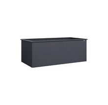 Carré potager surélevé rectangulaire en métal gris anthracite.