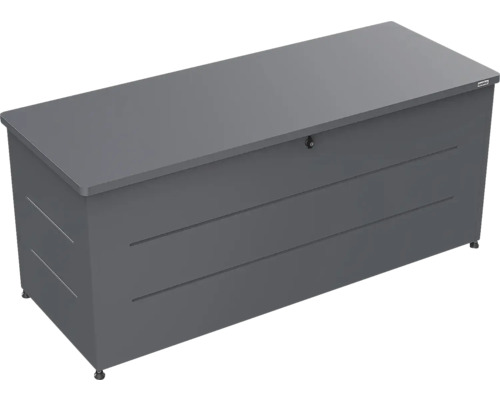 Weka Gartenbox aus Metall in Anthrazit, abschließbar, für Kissen und Gartenutensilien.